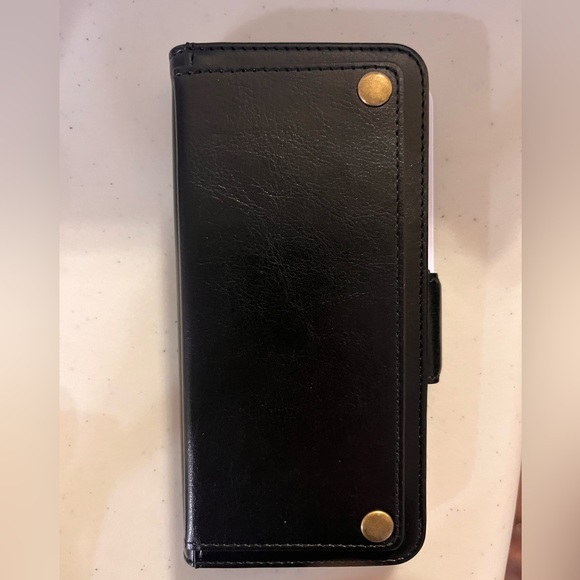 Samsung Galaxy S21+ (Plus) 6.7" Leather Wallet Case (Black) - Picture 2 of 3